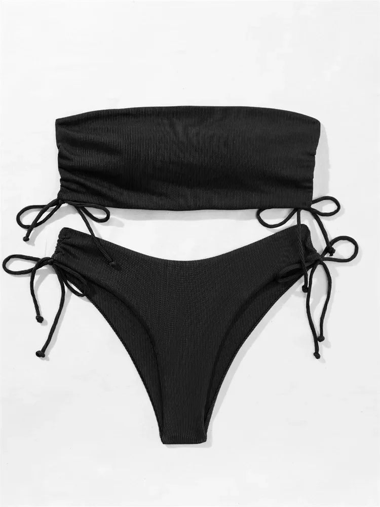 Sexy Bandeau Bikinis 2025 Women Brazilian Swimwear Female Swimsuit Two Pieces Bikini Set Bather Bathing Suits Girls Beach Wear