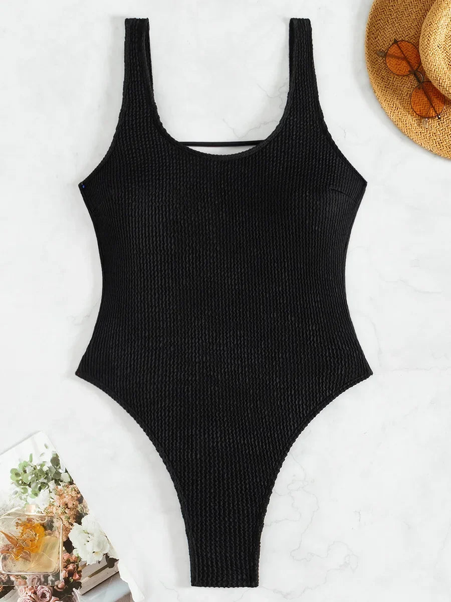 2026 Splicing Backless Women Thong Swimwear One Piece Swimsuit Female Monokini High Cut Leg Bather Bathing Suit Swim Beach Wear