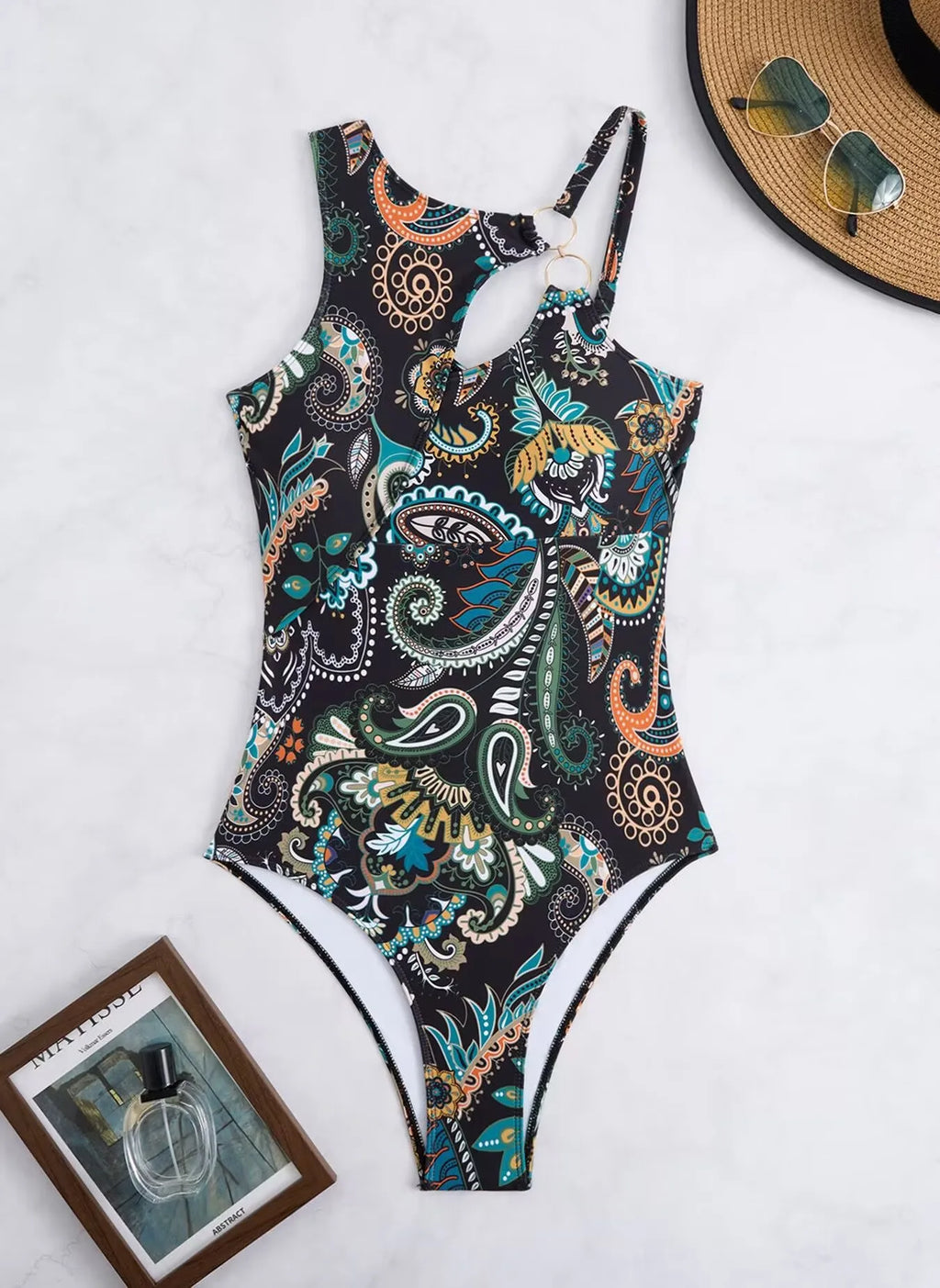 2026 Sexy Printed Swimsuit One Piece Hollow Swimwear Women Ring Linked Bathers Bathing Swimming Swim Suit Female Beachwear