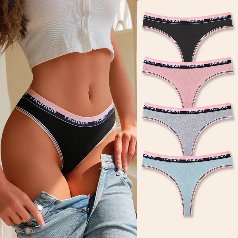 4Pcs Women's Seamless Cotton Briefs Intimates Sexy Panties Solid Color Breathable Underwear Female Low Waist Soft Lingerie S-XL