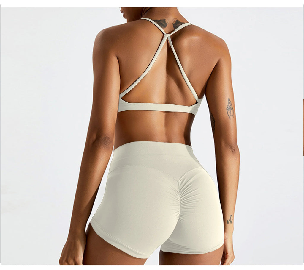 Summer Sexy Scrunch Sports Bra Gym Top Women Running Back Cross Top Sportswear Workout Underwear Fitness Workout Yoga Clothing