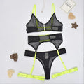 See Through Lingerie Set Temptation Sexy Underwear Lace Transparent Exotic Sleepwear Women Bra And Panty Garter Kits