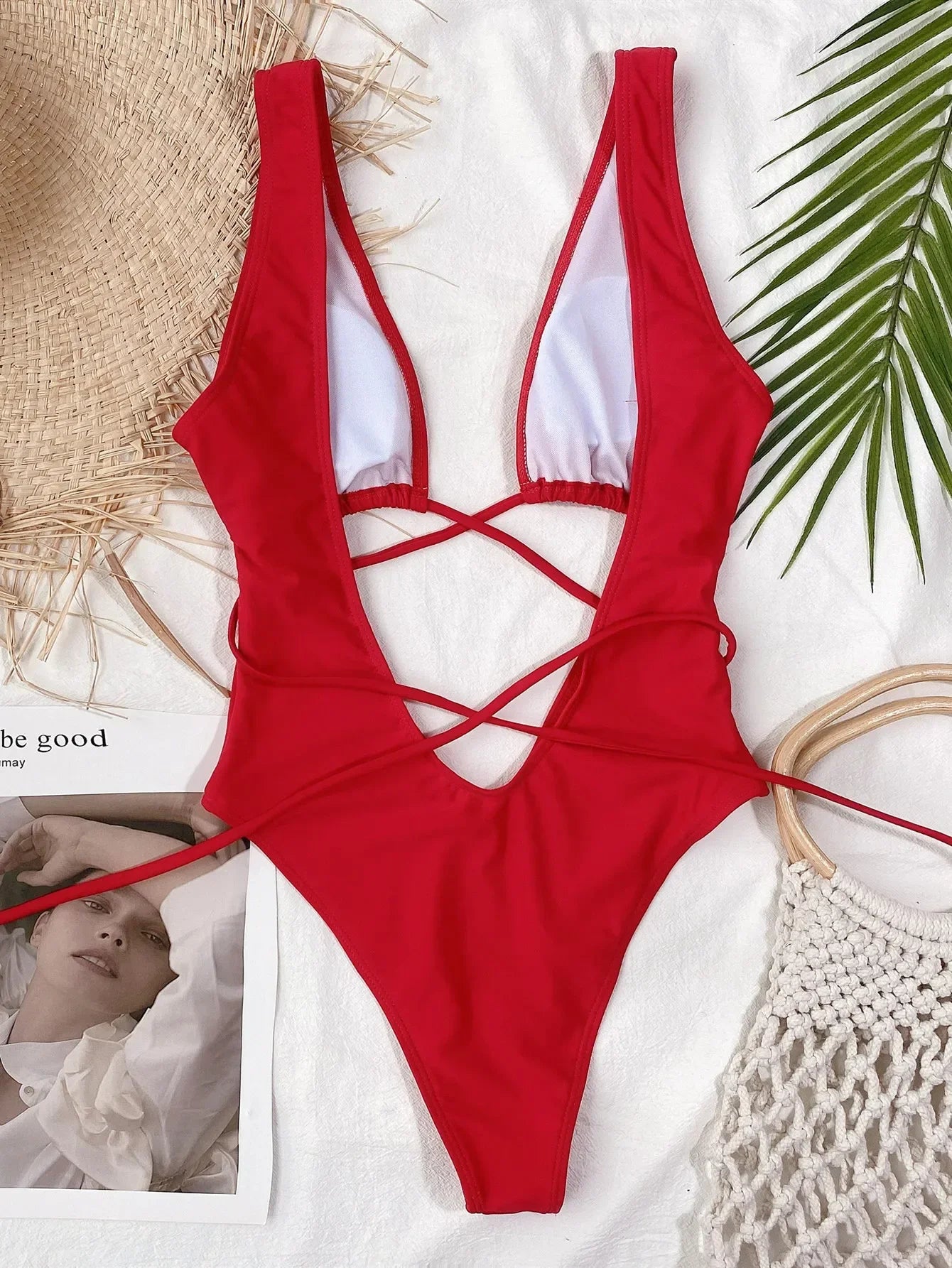 Leopard Deep V Neck Wrap Around High Cut Women Swimwear One Piece Swimsuit Female Monikini Tummy Cut Out Bathing Suit Swim Lady