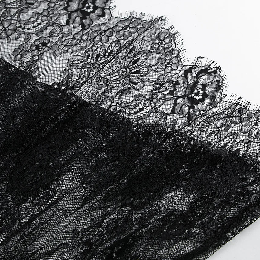 Sexy Deep V-neck Sleeveless Lace Dress Streetwear Women 2026 Backless Tunics A-line Party Dresses Long Maxi Robe Black White