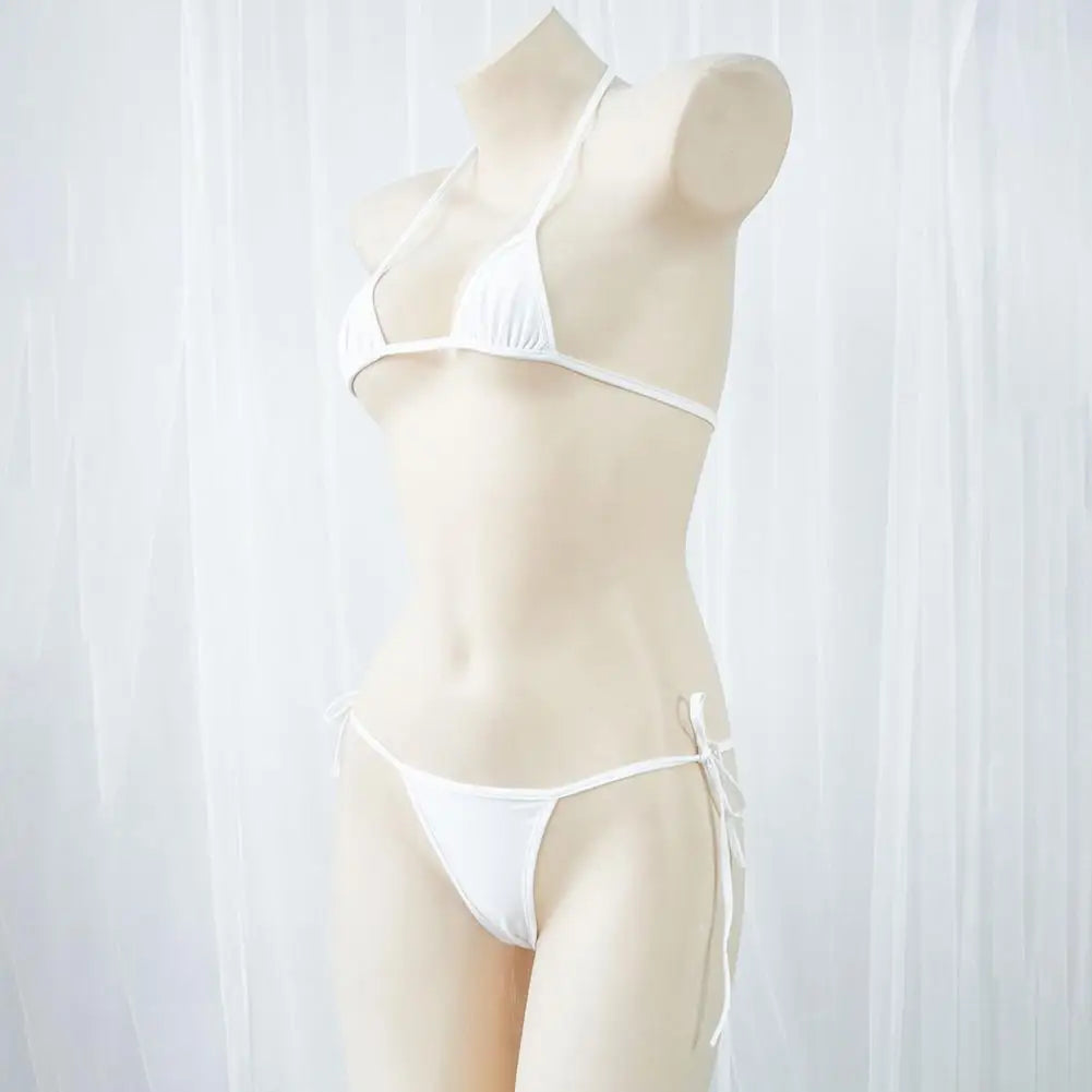 Sexy Mini Bathing Suit for Vacation Beach Women's Micro Triangle Bikini Set Halter String Side Tie Two Piece Swimsuit