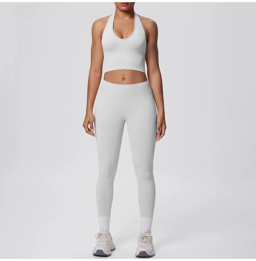 2pcs Yoga Set Gym Outfits Clothes Athletic Wear Yoga Suits For Women Fitness Set Tracksuits Sports Bra Gym Leggings Sportswear