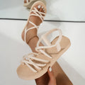 Women Summer Flat Sandals Light Weight Beach Street Shoes Elastic Band Girls Student Daily Walking Flats Leisure Sandalias