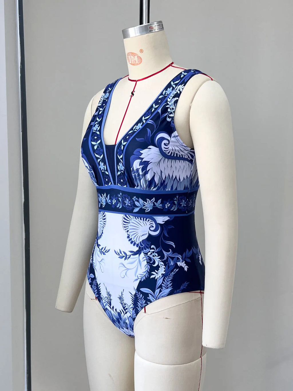 New Swimsuit High-End Design 2Pcs Floral Print Ruffle Slimming Holiday Sexy Hot Spring One Piece Swimsuit for Women