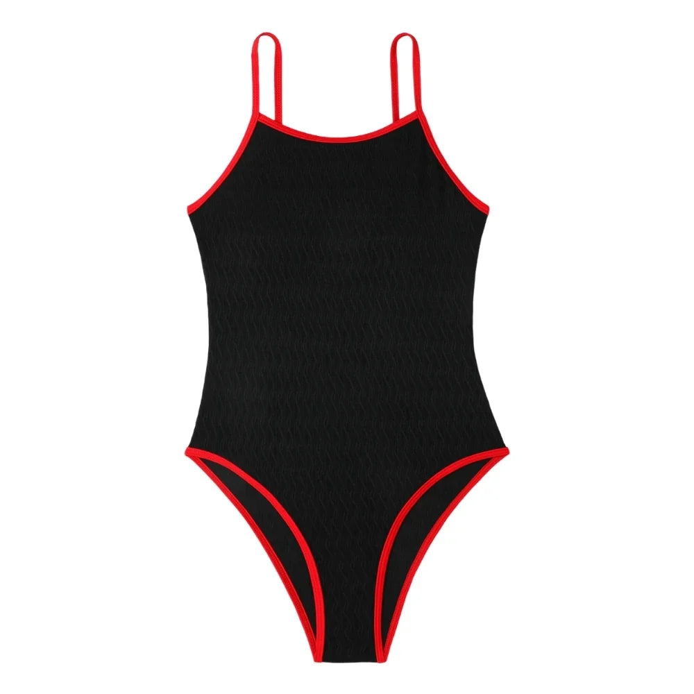 2026 One Piece Swimsuit Solid High Cut Swimwear Women Bathing Suit Female Swimming Summer Beachwear Bodysuit