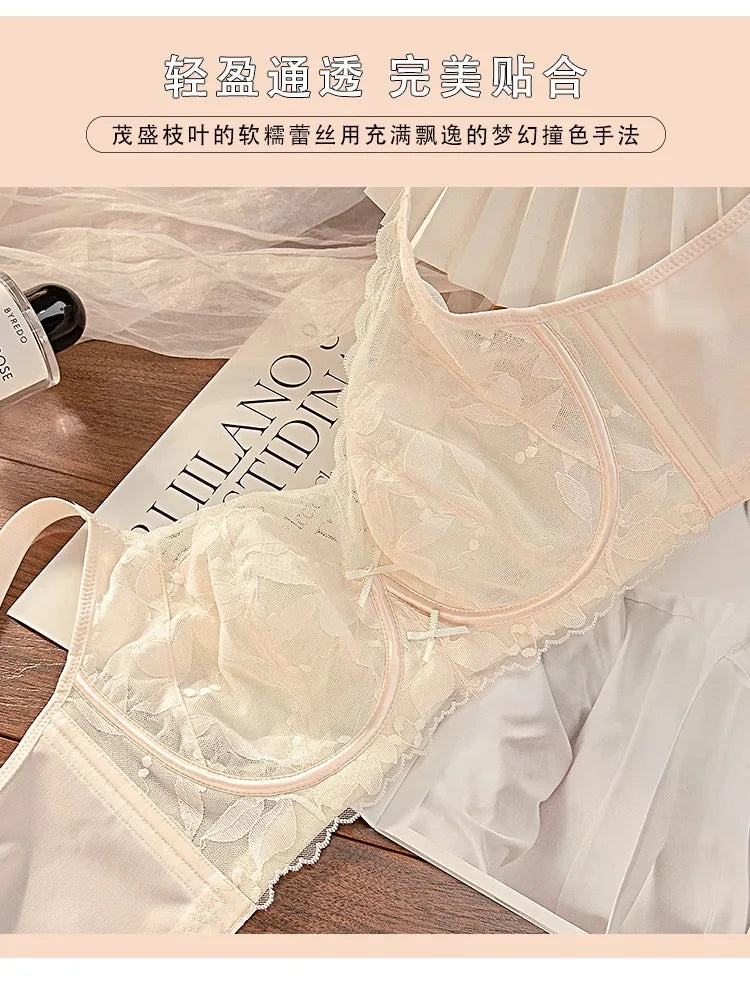 Plus Size Wireless Bra Women Summer Thin Minimizer Large Bust Support Side Coverage Anti Sagging Adjustable Straps Comfort White