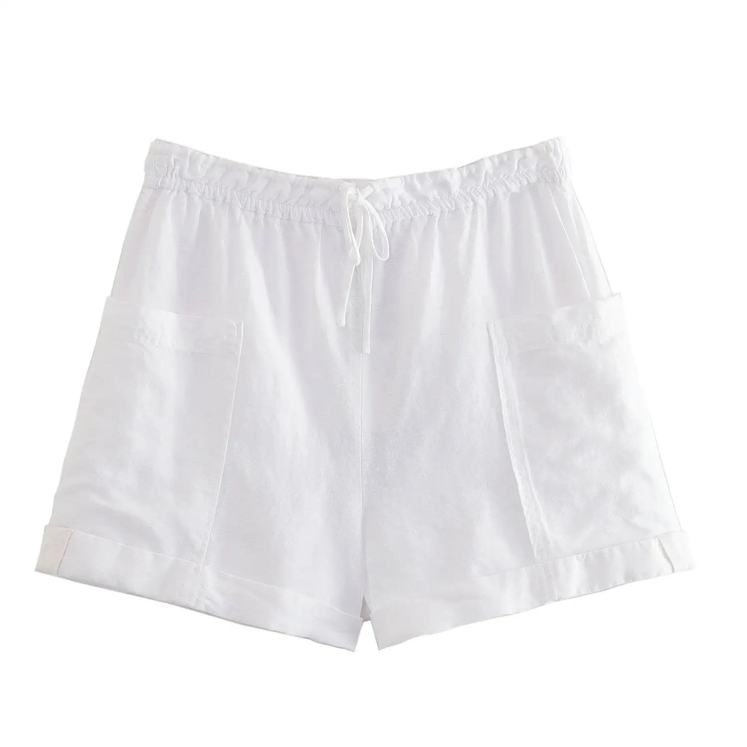 Foridol Casual 2 Pcs Shorts Women Set Linen Cotton Pink Oversize Buttons Shirt+shorts Outfits Summer Autumn White Fashion Set