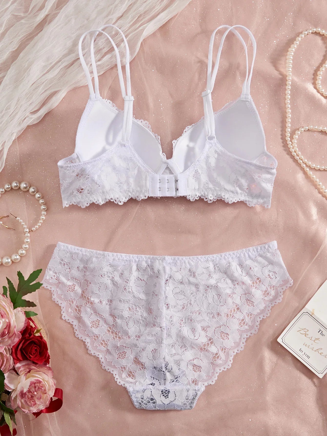 Single of Women's Underwear Set Sexy Lace Patchwork with Push Up Bra Romantic Sheer Women's Panties