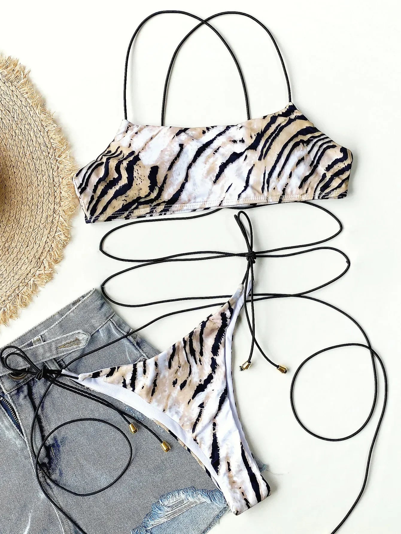 2026 New Sexy Bikini Leopard Bandage Swimwear Swimsuit Women Bikinis Set Bathing Suit Beach Bikini Female Costumi Da Bagno Donna