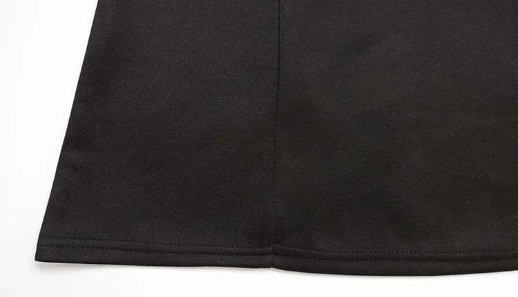 Ahagaga Elegant Women's Mini Dresses Solid Sexy Bodycon Slim Fit Hollow Out Regular Long Flare Sleeve A Line Trend Casual Female