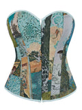 New retro palace style corset oil painting style jacquard fabric gathers waist and wears corsets.