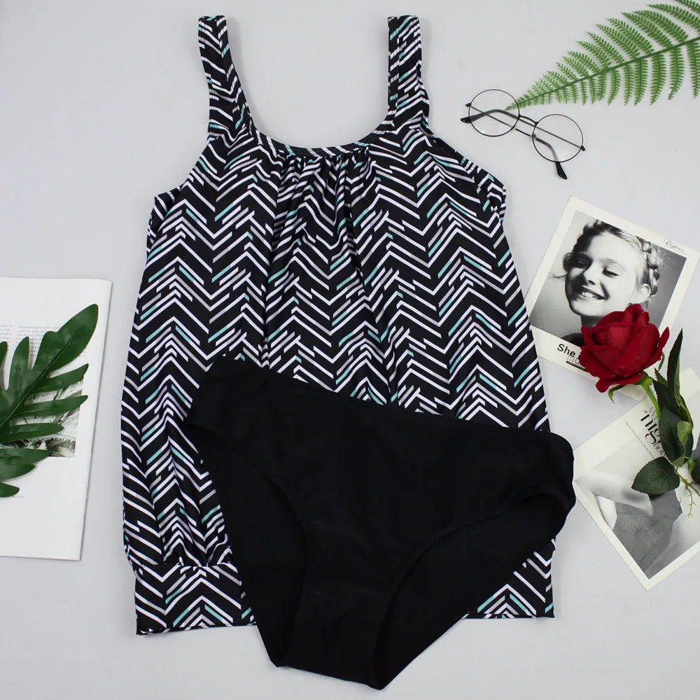 Women's Printed Boho Tankini Set High-Waist Two-Piece Swimsuit with Sexy Triangle Bottoms Stylish & Unique Summer Beach Swimwear