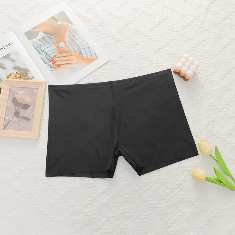 Women's Oversized Underwear With Ice Silk Seamless And Non Tight Safety Pants, Anti Glare Suitable For Plump Women XL-4XL Z2420