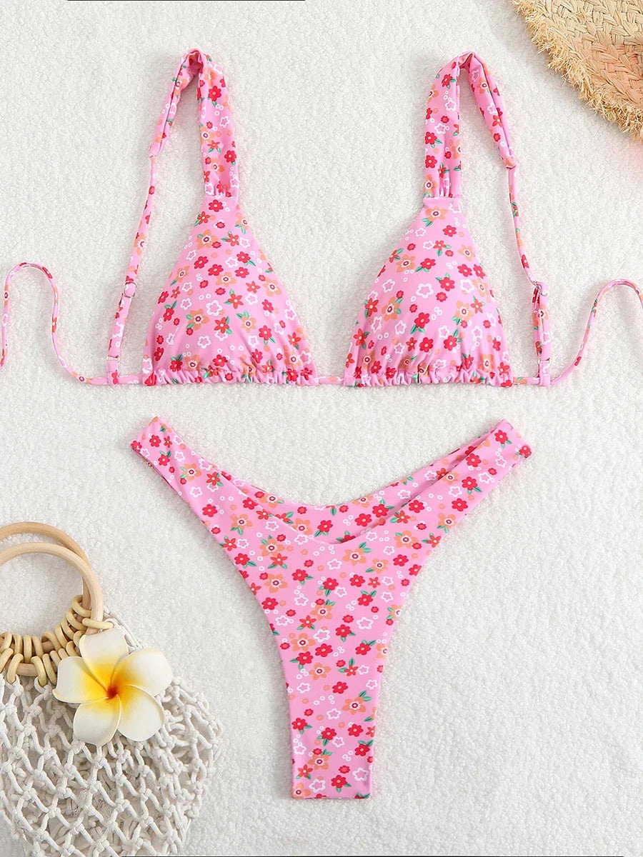 2026 Triangle Strappy Bikini Women Sexy Swimwear Female Brazilian Swimsuit Bathers Bathing Swimming Swim Suit Beachwear Summer