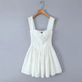 Foridol Bowknot Back Lace Up White Dress Women Sleeveless Lace Decor Summer Short Dress Elegant A-line Party Sundress 2025 New