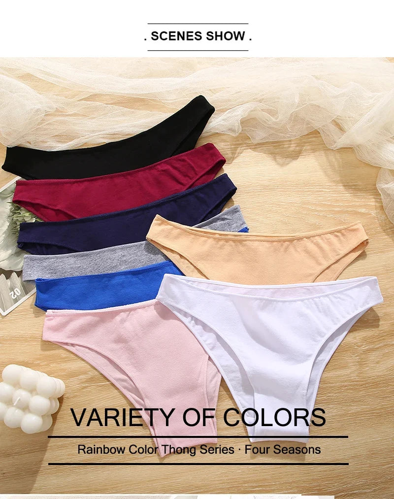 4Pcs Women's Cotton Seamless Briefs Intimates Women Sexy Panties Solid Color Breathable Underwear Female Low Waist Soft Lingerie