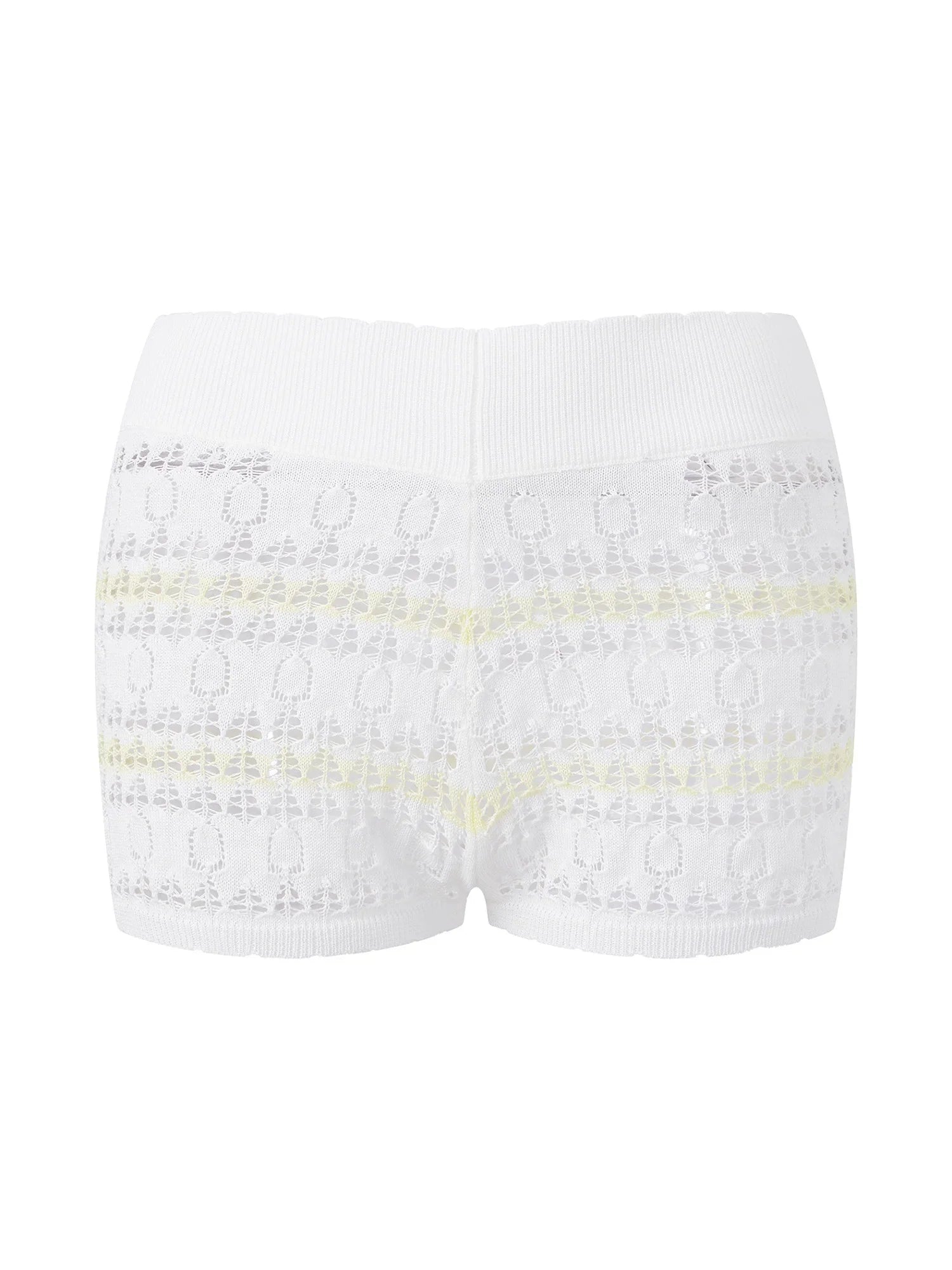 Summer Women's Knit Mini Shorts Elastic Waist Skinny Striped Print Micro Shorts Casual Daily Club Short Pants Beach Cover-ups