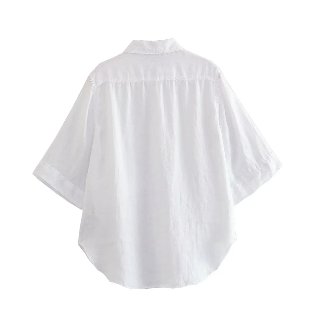 Foridol Casual 2 Pcs Shorts Women Set Linen Cotton Pink Oversize Buttons Shirt+shorts Outfits Summer Autumn White Fashion Set