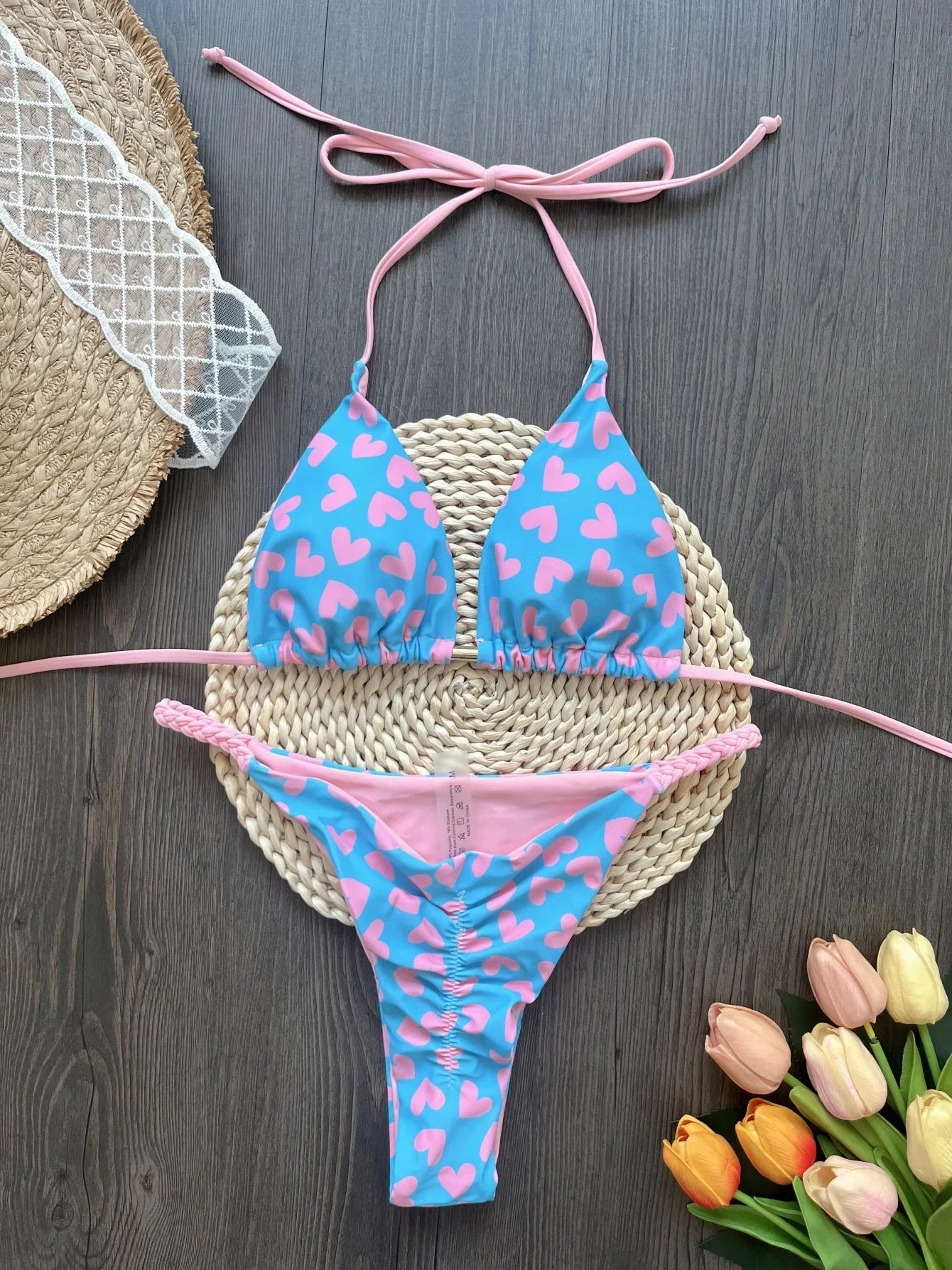Leopard Halter Scrunch Butt Micro Thong Bikini Women Swimwear Female Swimsuit Two-pieces Bikini Set Bather Bathing Suit Swim