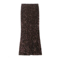 Women's Fashion Sequined Long Dress Womens Brown Sequin Mermaid Maxi Skirt High Waist Bodycon Flare Party Skirt Pure Desire N3OM