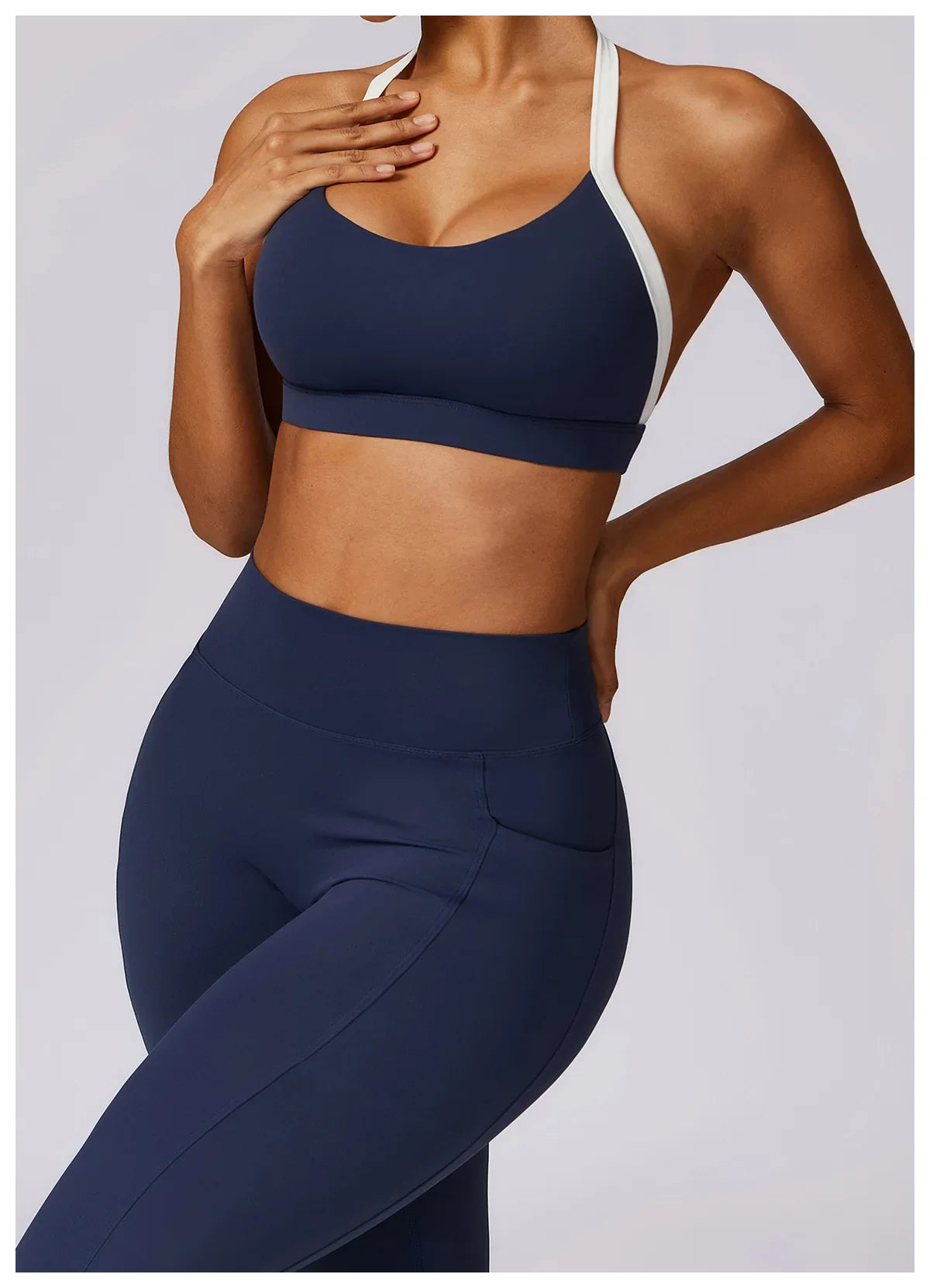 Gym Sport Bra Halter Sports Bra Anti-sweat Breathable Yoga Bra Shockproof Crop Top Fitness Top Push Up Workout Top Women