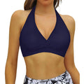 Bikini Bra Top Push Up Swim Crop Top Sexy V Neck Tie Back Swimwear Solid Beachwear One Piece Swimsuit Underwear Bathing Suit