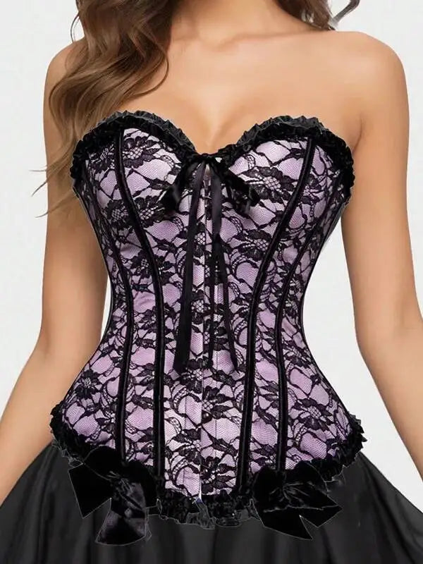 Sexy Pure Desire Casaul Style Waist Cincher Fishbone Corset Bust Support Shaping Top Front Button Lace-Up Strapless Bra Q7JI