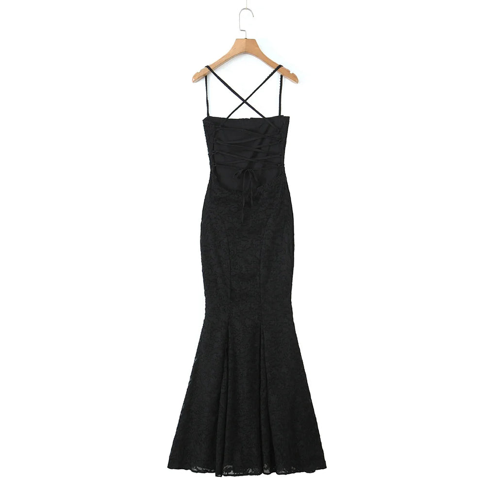 Backless Lace Up Trumpet White Party Dress Vestidos Para Mujer Sexy New in Long Dresses 2025 Spring Summer Elegant Sundress