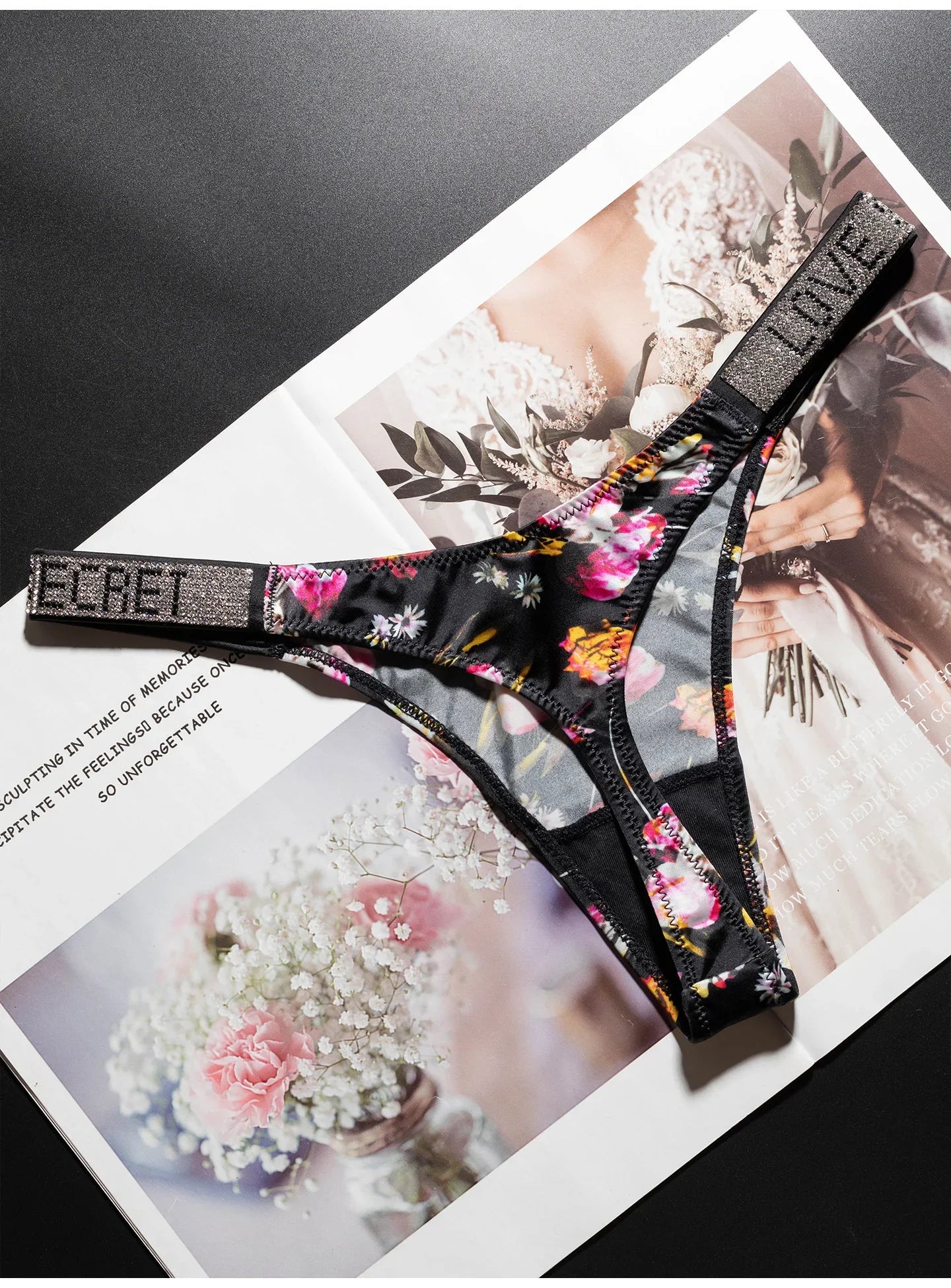 Letter Sexy Panties Women Thongs Rhinestones Diamonds G-string Sports Thong Low Waist Shorts Briefs T-back Fitness S-XL
