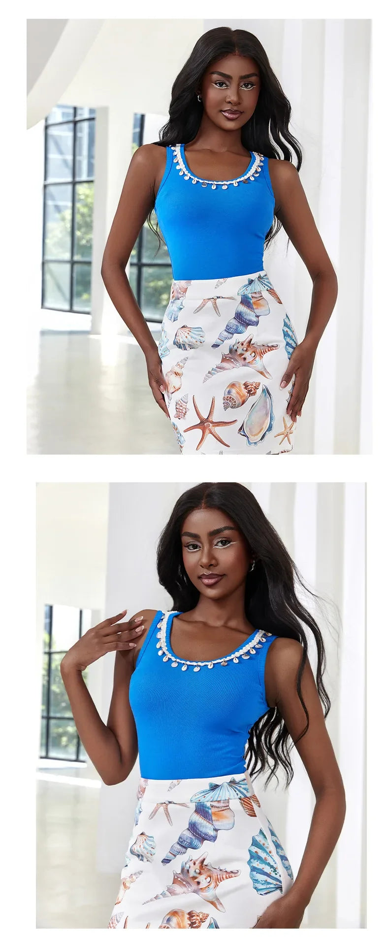 Summer Dress up Boho-style Women's Sleeveless Vest Versatile O-neck Slim fit Tank Top for Lady Solid Color Women's Short Top
