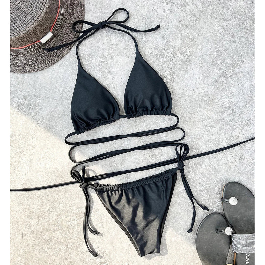 2026 New Wrap Arround Mini Bikini Female Swimwear Women Swimsuit Two-pieces Bikini Set Brazilian Bather Bathing Suit Swim V1229H