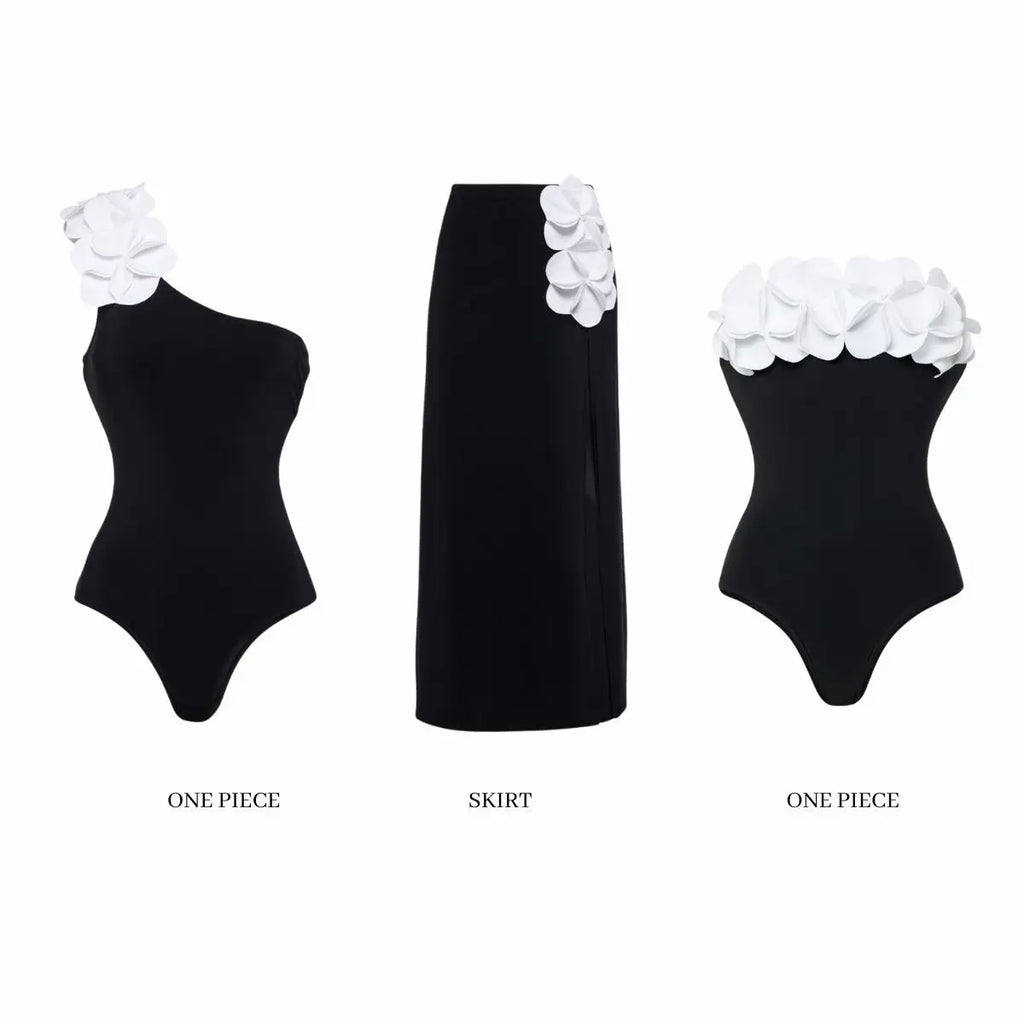 2026 New Retro One Piece Swimsuit Skirt Shoulder Strappy Swimsuit Print Floral Swimwear Women Slimming Bathing Suit Beach Wear
