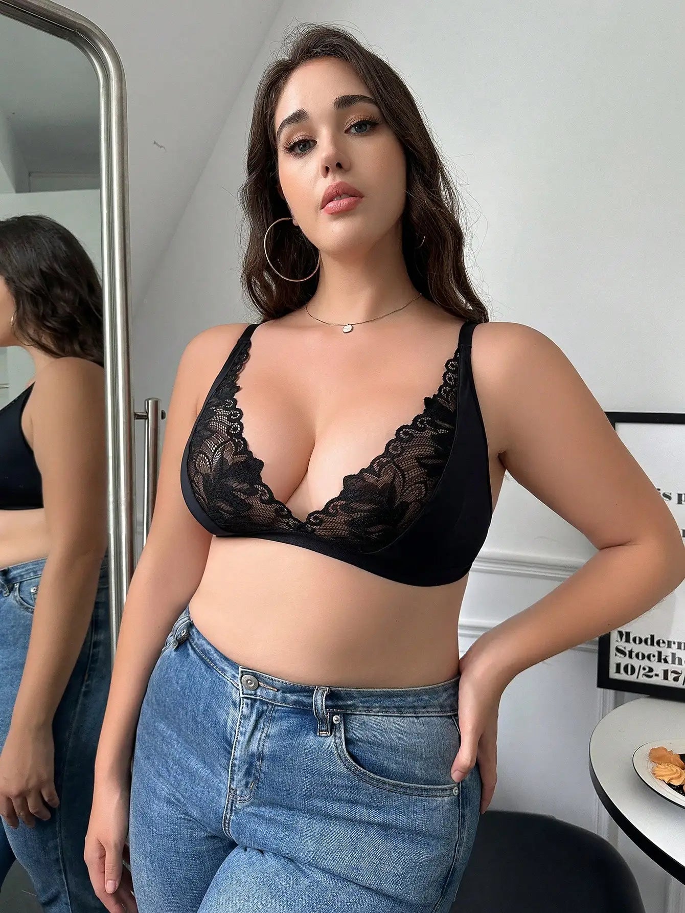 Women large-sized multi-color bra ultra-thin lace sexy lingerie no steel ring lingerie suitable for girls with large breasts2318