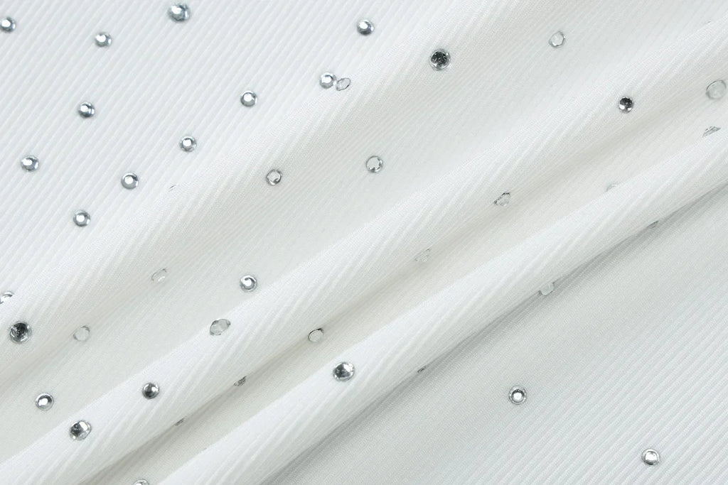 Woman Beading Rhinestones Tank Tops White Black Summer Sleeveless Corset T-shirt 2026 Casual Square Collar Crop Top Streetwear