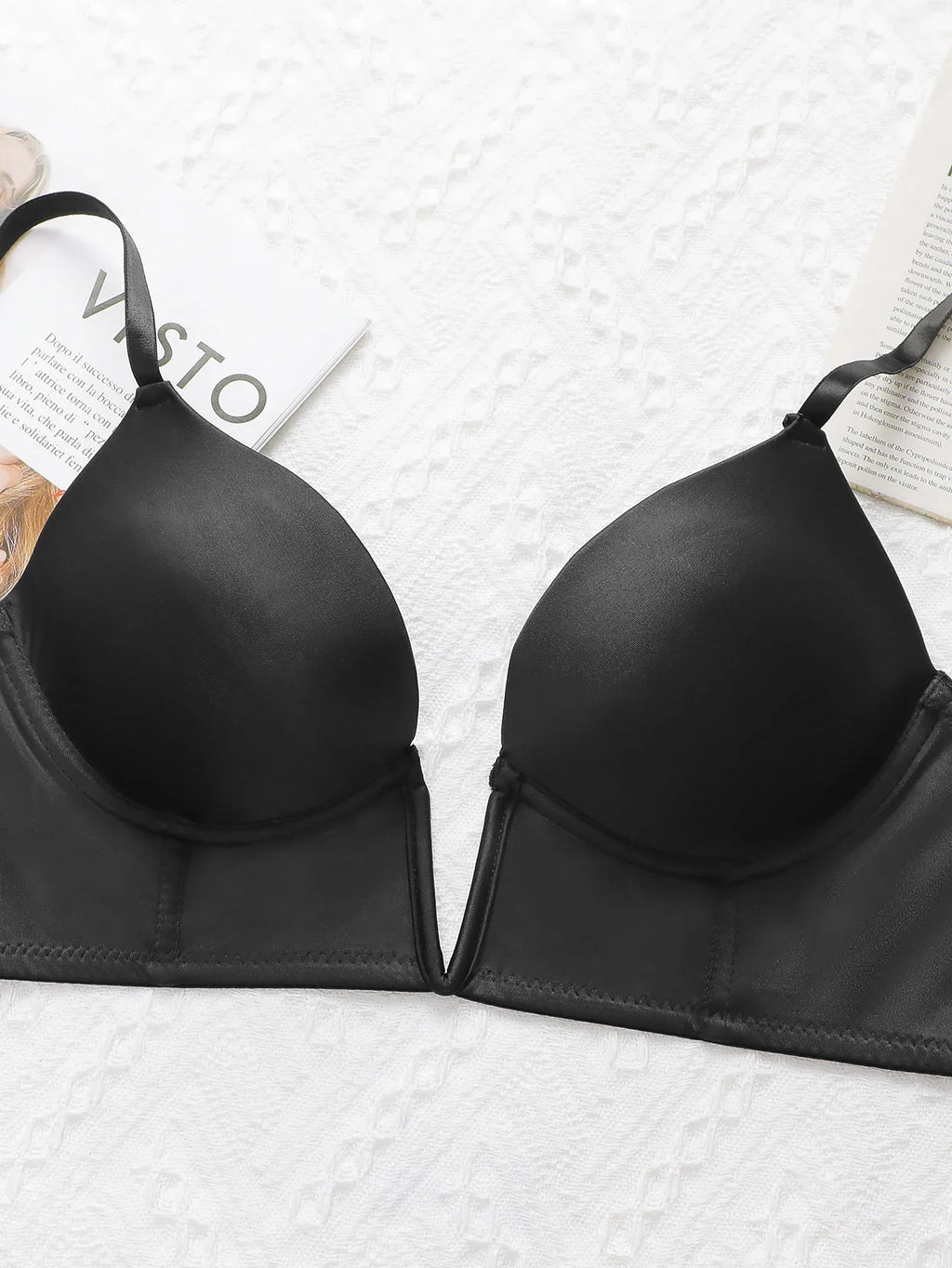 Black Deep V Sexy Lingerie Women's Underwear Retro Elegant Underwear Can be Paired with Deep V Evening Dress U055