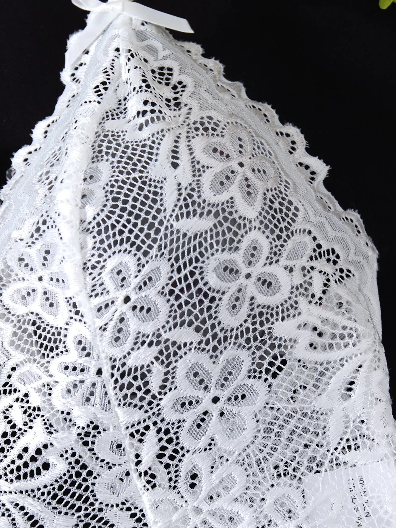 White Embroidered Lace Falafan Dress Set - Sexy Lingerie for Women - Sexy Bra Set with Strap Design on the Back 21077