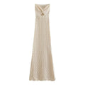 Foridol Bowknot Off Shoulder Knitted Summer Autumn Beach Dress Hollow Out Side Slit Maxi Long Sexy Sundress Bohemian Boho Dress