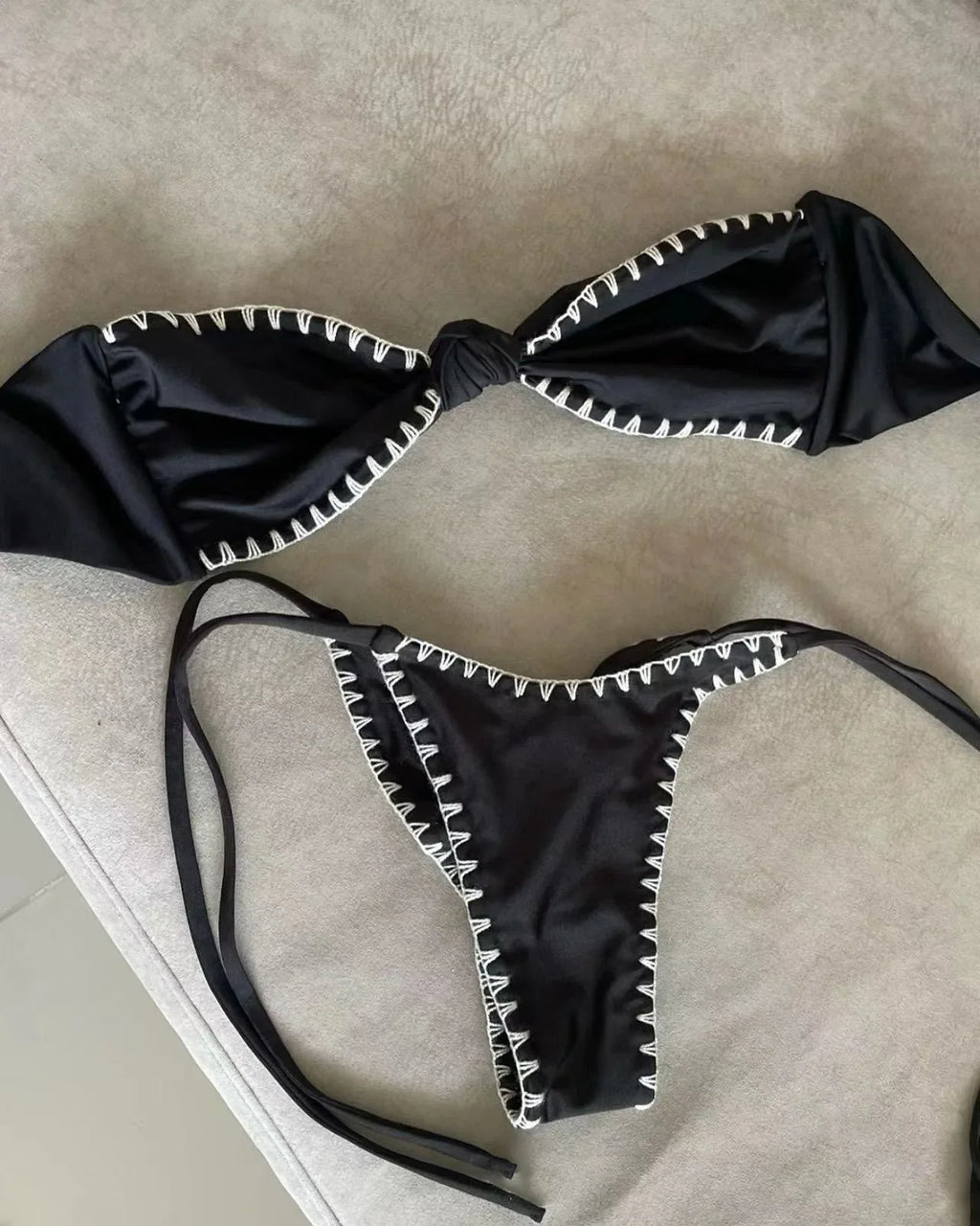 Push Up Bikinis 2025 Sexy Women Swimsuit Bandeau Swimwear Micro Bikini Set Crochet Beachwear Brazilian Biquini Female