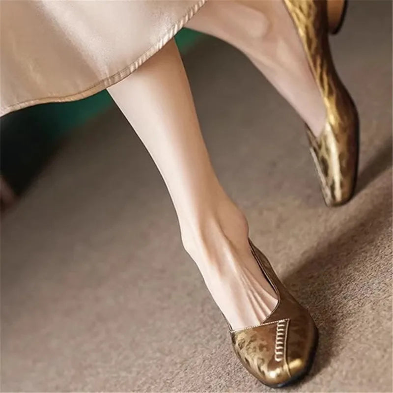 Fashionable and Comfortable Square-toe Shallow-mouth Single Shoes  New Block Heel Temperament Casual Women's Shoes