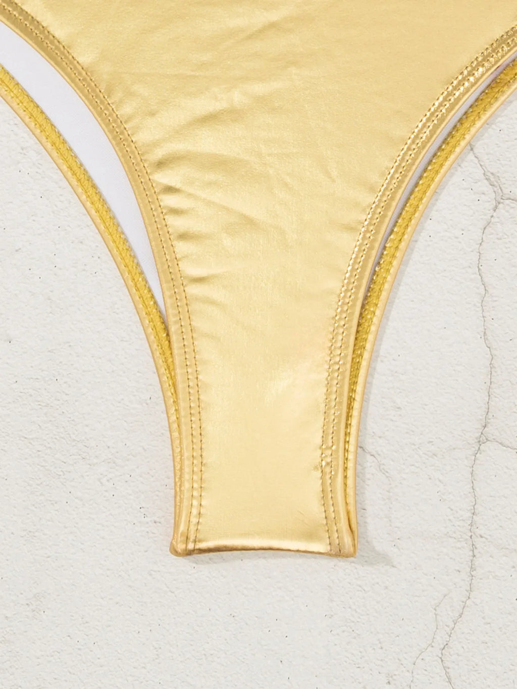 sexy metallic bandeau bikinis sets two pieces 2026 high waist thong swimsuit female bathing suit swimwear biquini tankini