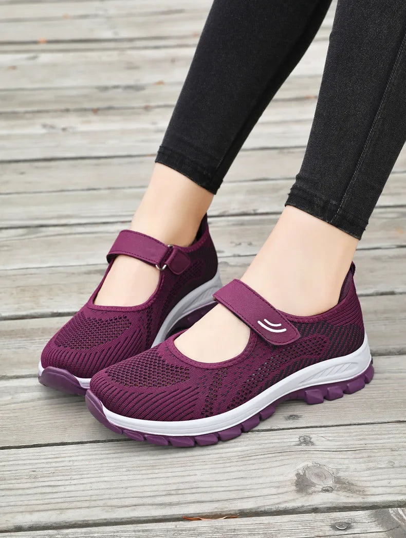 Women Shoes Breathable Vulcanized Shoes Purple Women Sneakers Fashion Breathable Mesh Casual Walking  Women Work