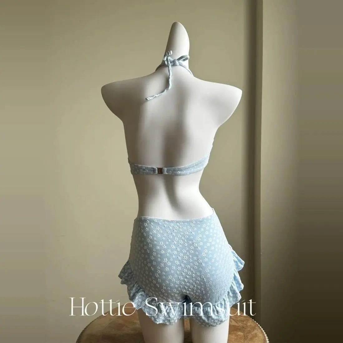 Girls' pure lust style summer bikini three-piece knitted sweater holiday split swimsuit for women