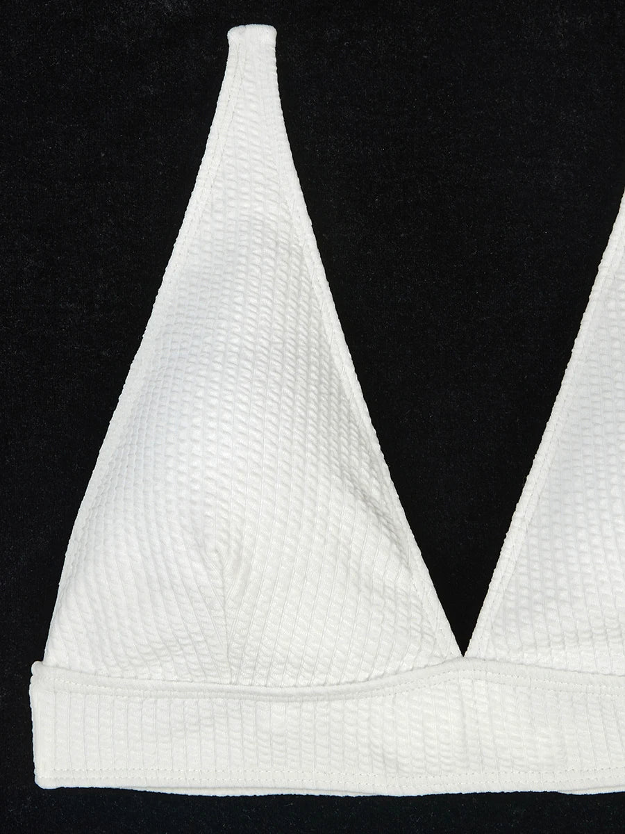 2026 Triangle High Waist Bikini Solid Strappy Swimwear Female Sexy Swimsuit Women Bathers Bathing Swimming Swim Suit Beachwear