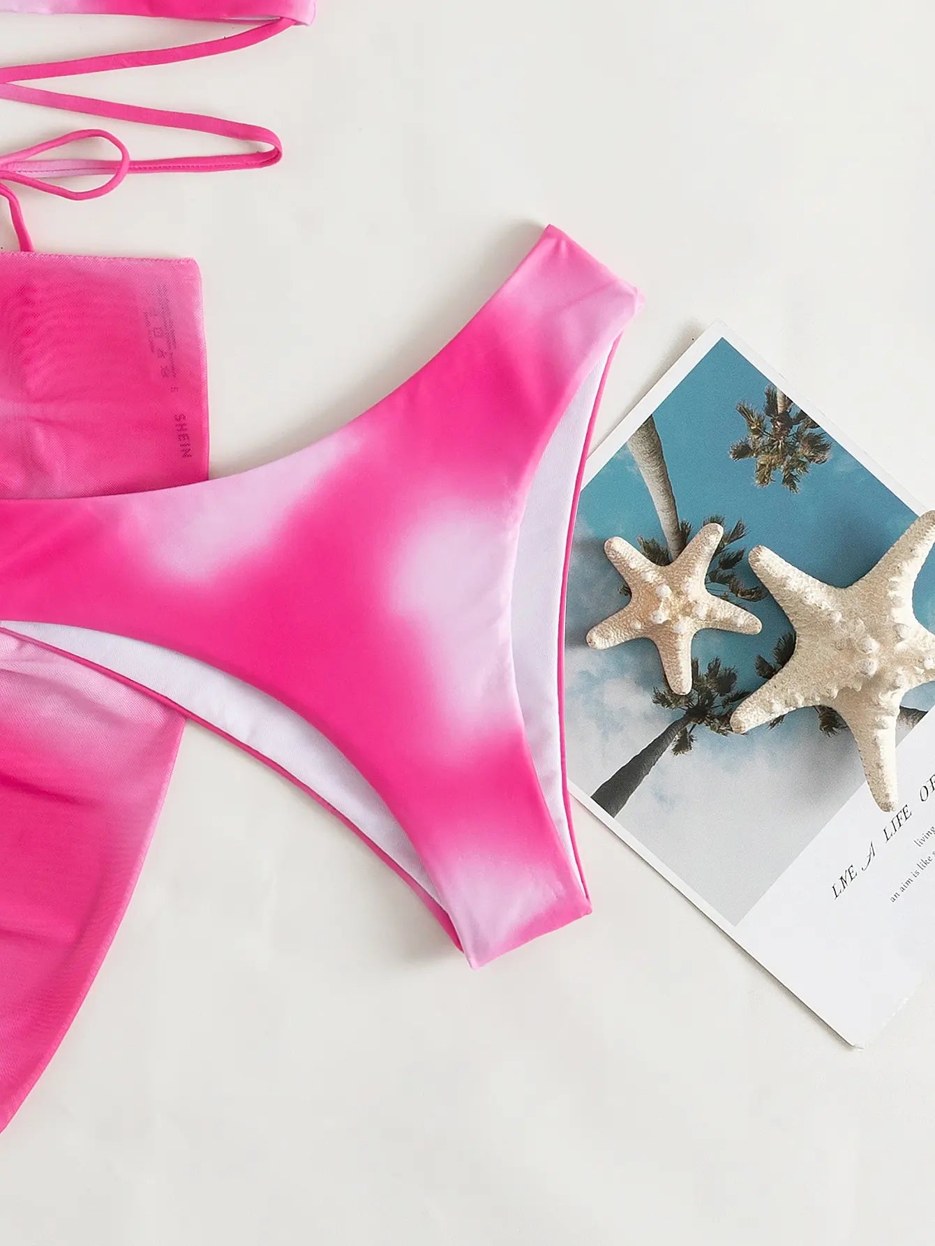 3 Pieces Ombre Lace Up Bikini Swimsuit & Beach Skirt Sexy Swimwear Women 2026 Bathing Swimming Swim Suit Female Summer Beachwear