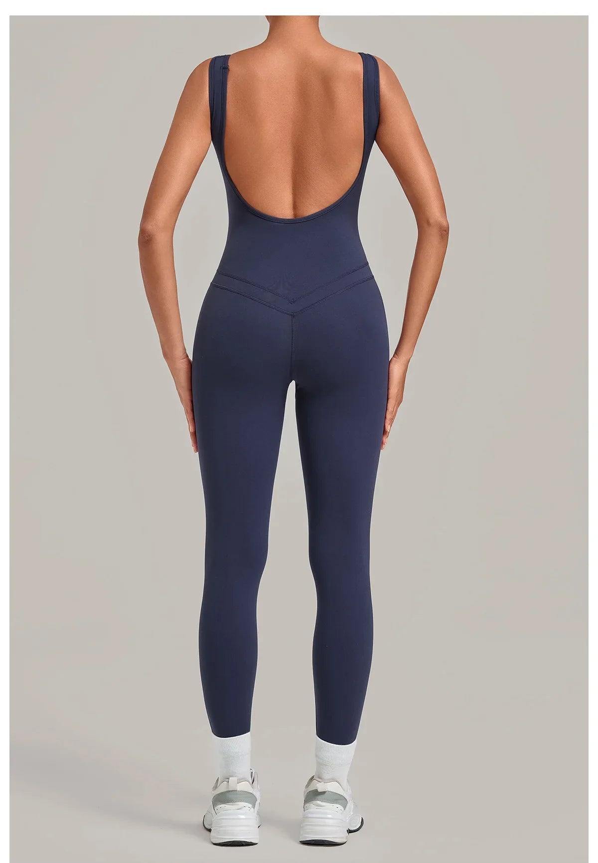 Summer Tight Yoga Jumpsuit Women Hollow Out Exposed Back Fitness Clothing Outwear Gym Running Workout Sports One Piece Suits