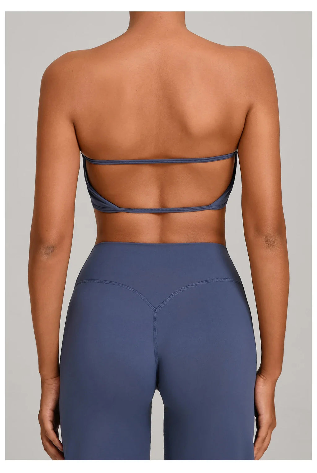 Padded Backless Bandeau Sports Bra Gym Women Crop Tube Top Seamless Yoga Top Sexy Workout Sportswear Push-up Fitness Underwear